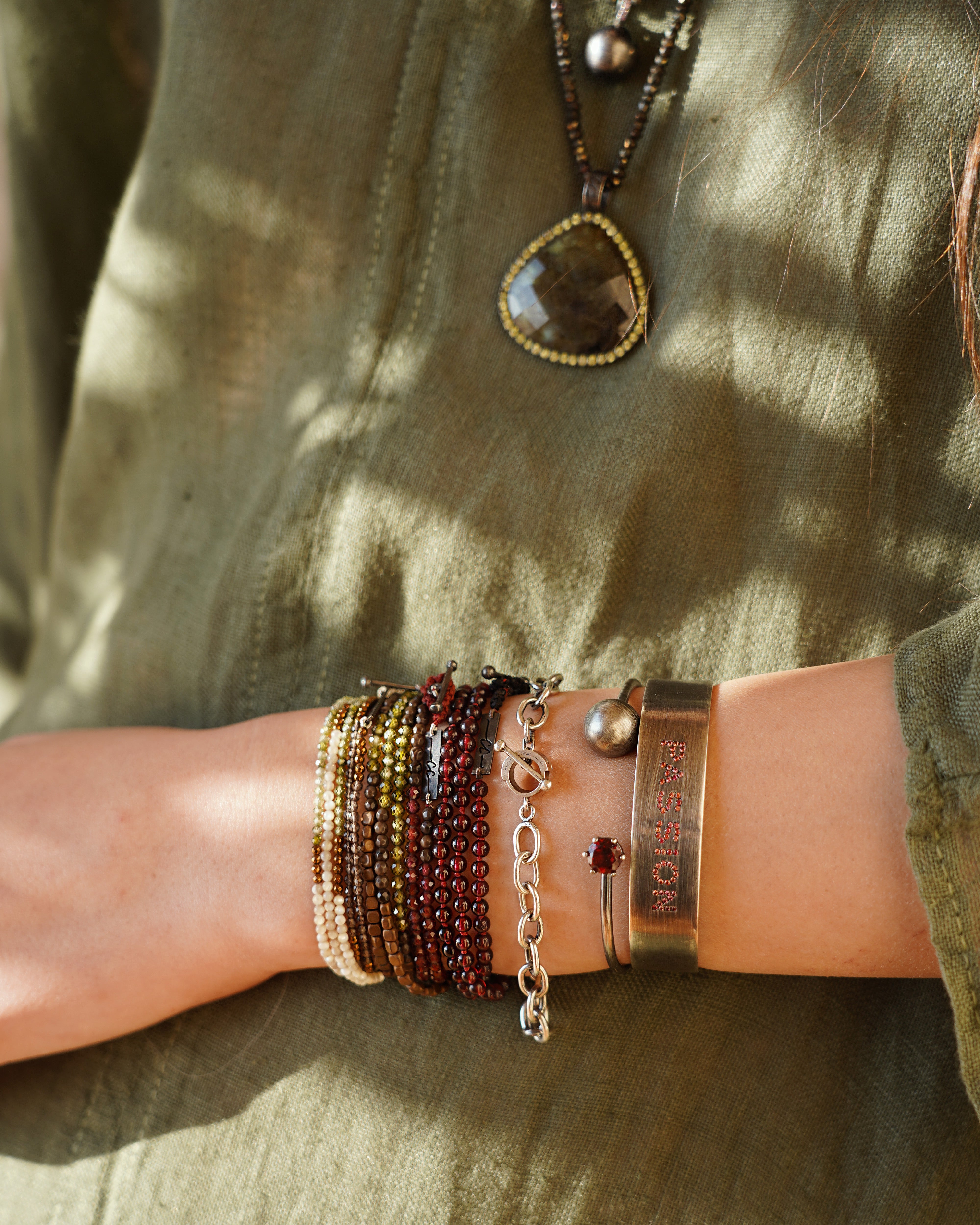 Small Globe Gem Cuff