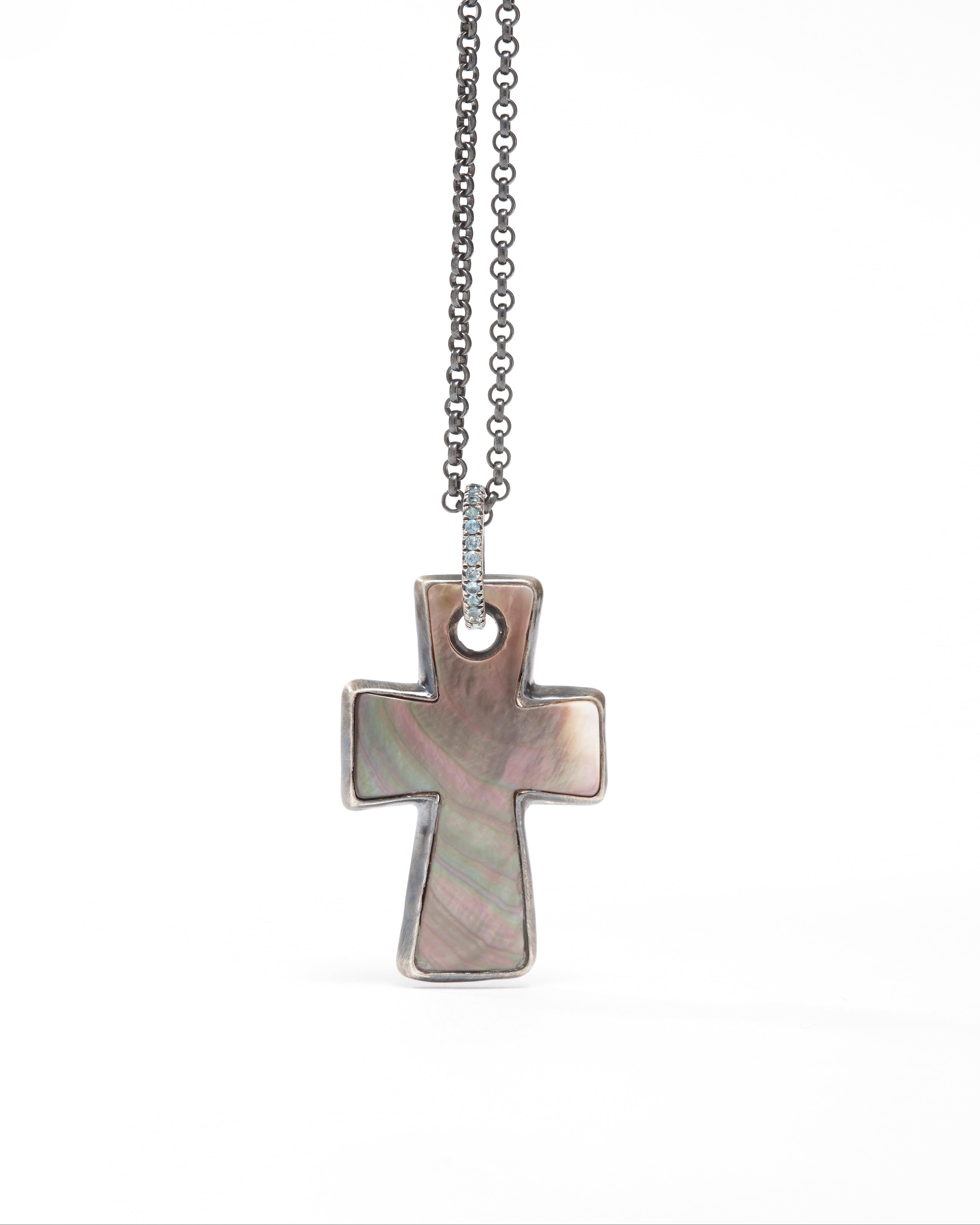 Mother of Pearl Block Cross